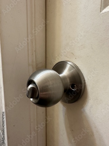 Side view of a Metal door handle