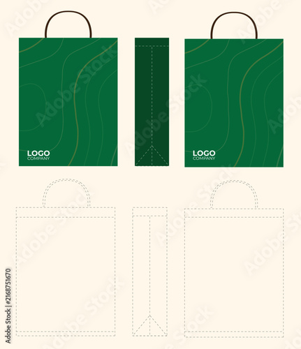 shopping bag die cut template
