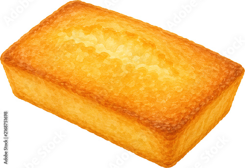 Financier French almond cake watercolor illustration clipart