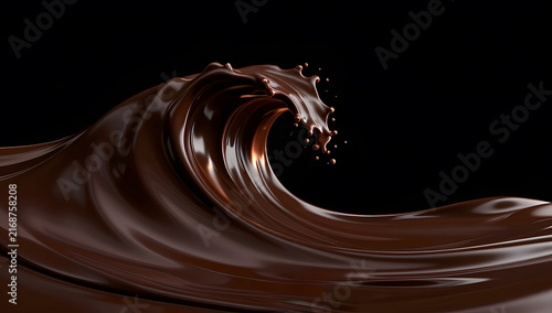 Splash Chocolate Curl Landscape Concept Illustration
