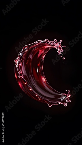 Splash Wine Curl Portrait Concept Illustration