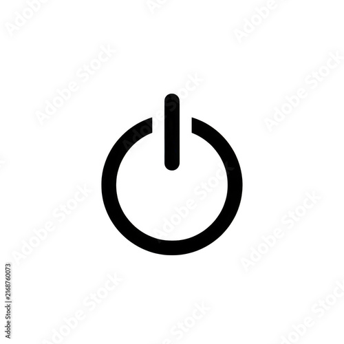 Obraz na płótnie Minimalist black power button icon representing digital startup or system shutdown functionality for modern technology interface.