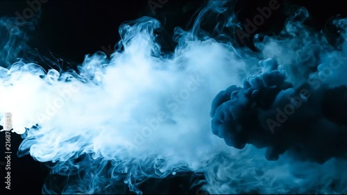 Blue Smoke Cloud Explosion with Abstract Motion Effect