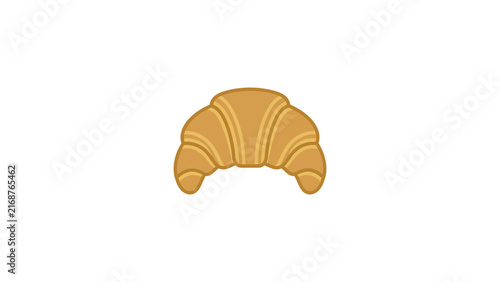Flaky golden croissant pastry icon.