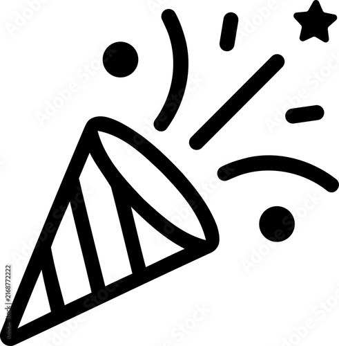 Fotografía Party popper icon with confetti for celebration isolated on transparent backgrou