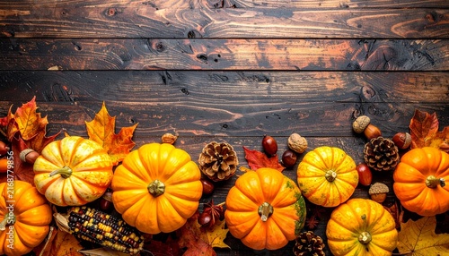pumpkins on a wooden table