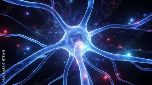 AI neural hologram breathing motion background animation