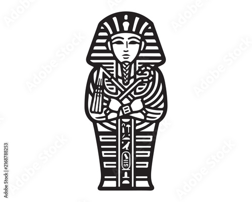 Pharaoh sarcophagus icon depicts ancient Egyptian history.