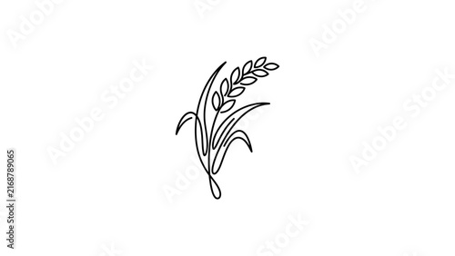 Hand drawn wheat stalk illustration.