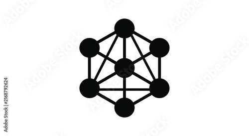 Network diagram with interconnected nodes on a white background