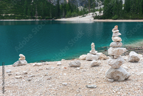 Cuadro en lienzo Scorcio del Lago di Braies - Bolzano - Alto Adige