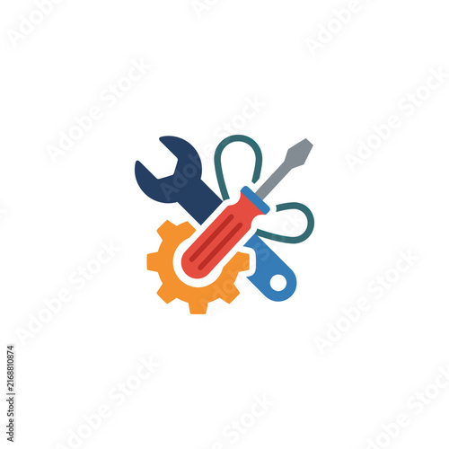 Tools and Gear Icon: Repair, Maintenance, Mechanic, DIY, Service, Technical Support