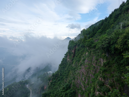 Canvas Print mountain landscape with clouds