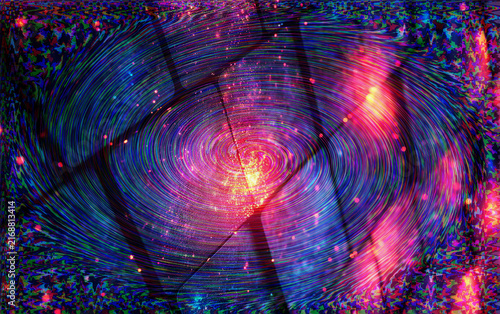 Fotografía Colorful cosmic nebula in space with bright center