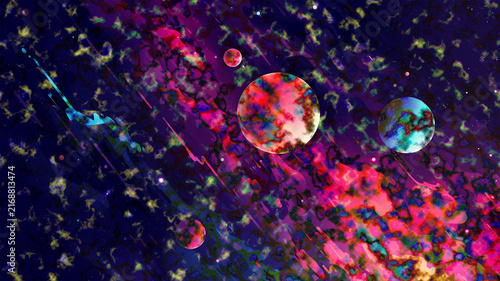 Fotografía Space nebula with colorful cosmic clouds
