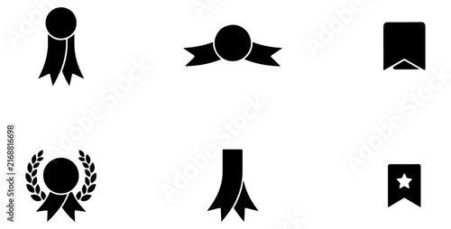Recognition Ribbon Vector Set with Elegant Award Badge Design