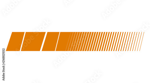 Obraz na płótnie Orange Gradient Progress Bar Icon with Speed Motion Stripe Effect