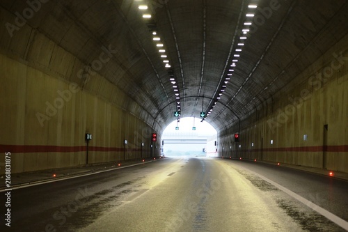 exit or entrance to a tunnel