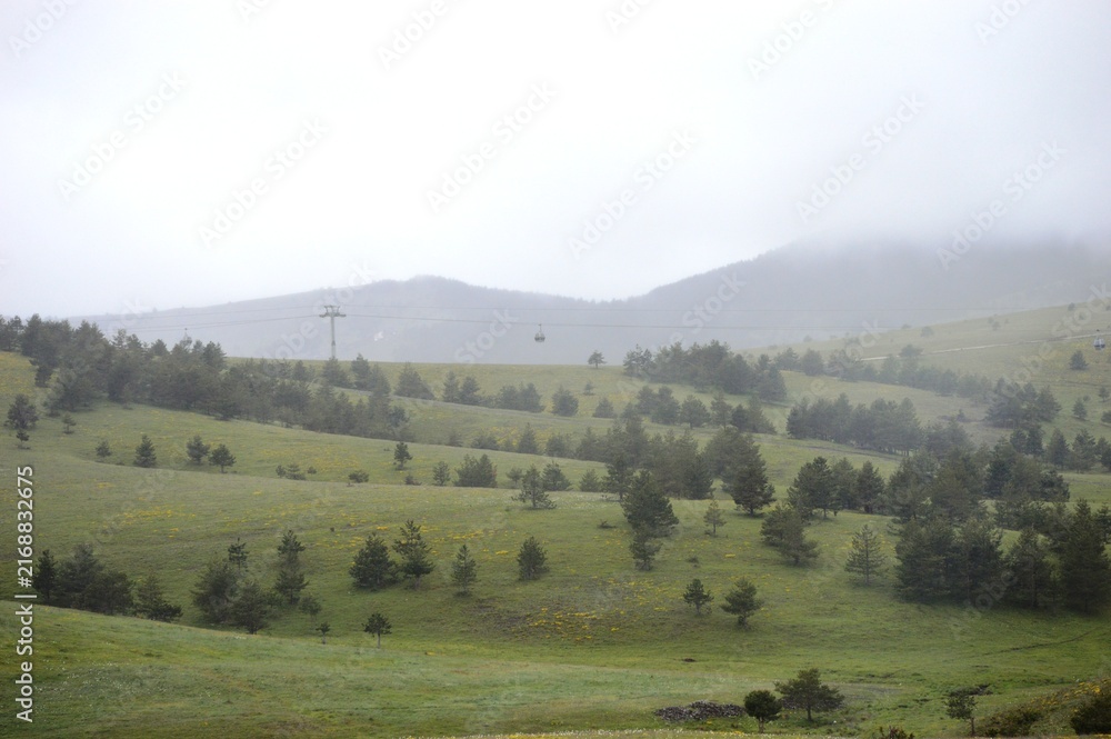 Fototapeta premium morning fog on the hills