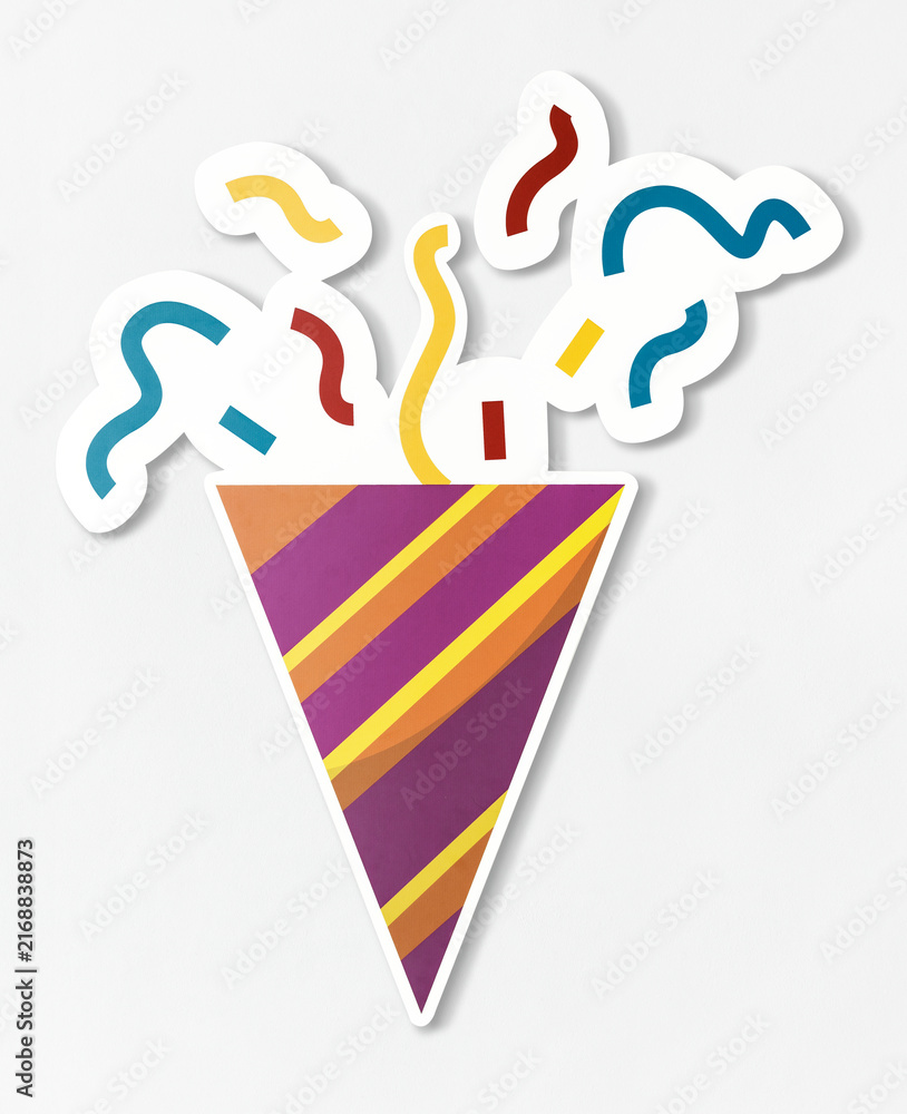 Naklejka premium Party popper vector isolated illustration
