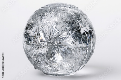 Crystal Sphere with Intricate Ice Patterns
