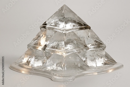 Silver Pyramid Object with Frosted Top