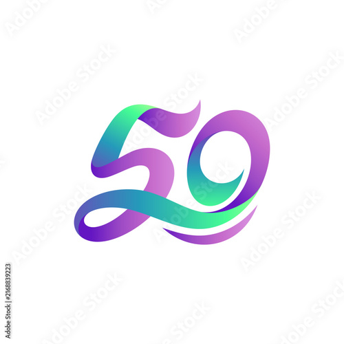 Number 50 Modern Logo Design Template