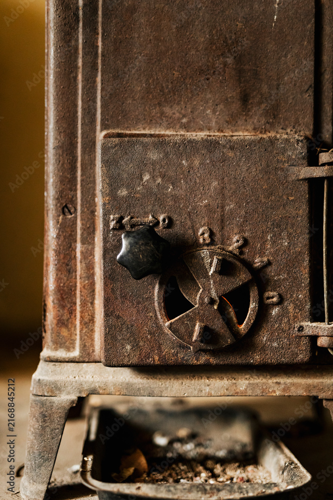 Naklejka premium Cast iron wood burning stove
