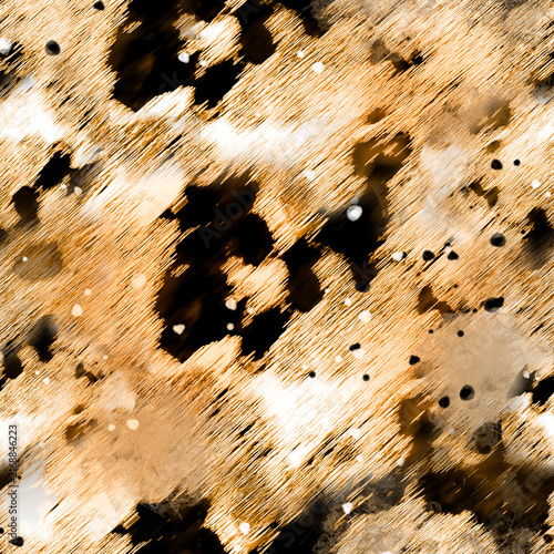 Imitation cowhide,leopard. Animal print with a fashionable twist. Fur, wool, grunge texture. Beautiful touches, a splash of paint for your design Seamless watercolor print, imitation animal skin.