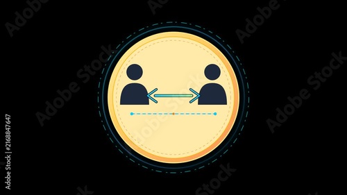 Social Distance Arrows Animated Sign Warning Sign 4K Animation | Seamless Loop
