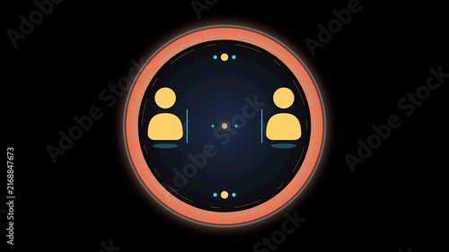 Social Distancing Spacing Arrow Pulse Loop Warning Sign 4K Animation | Seamless Loop