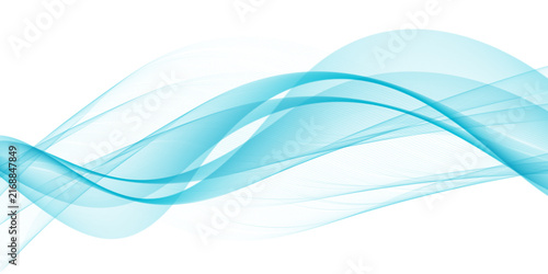 abstract vector blue wave lines on white background