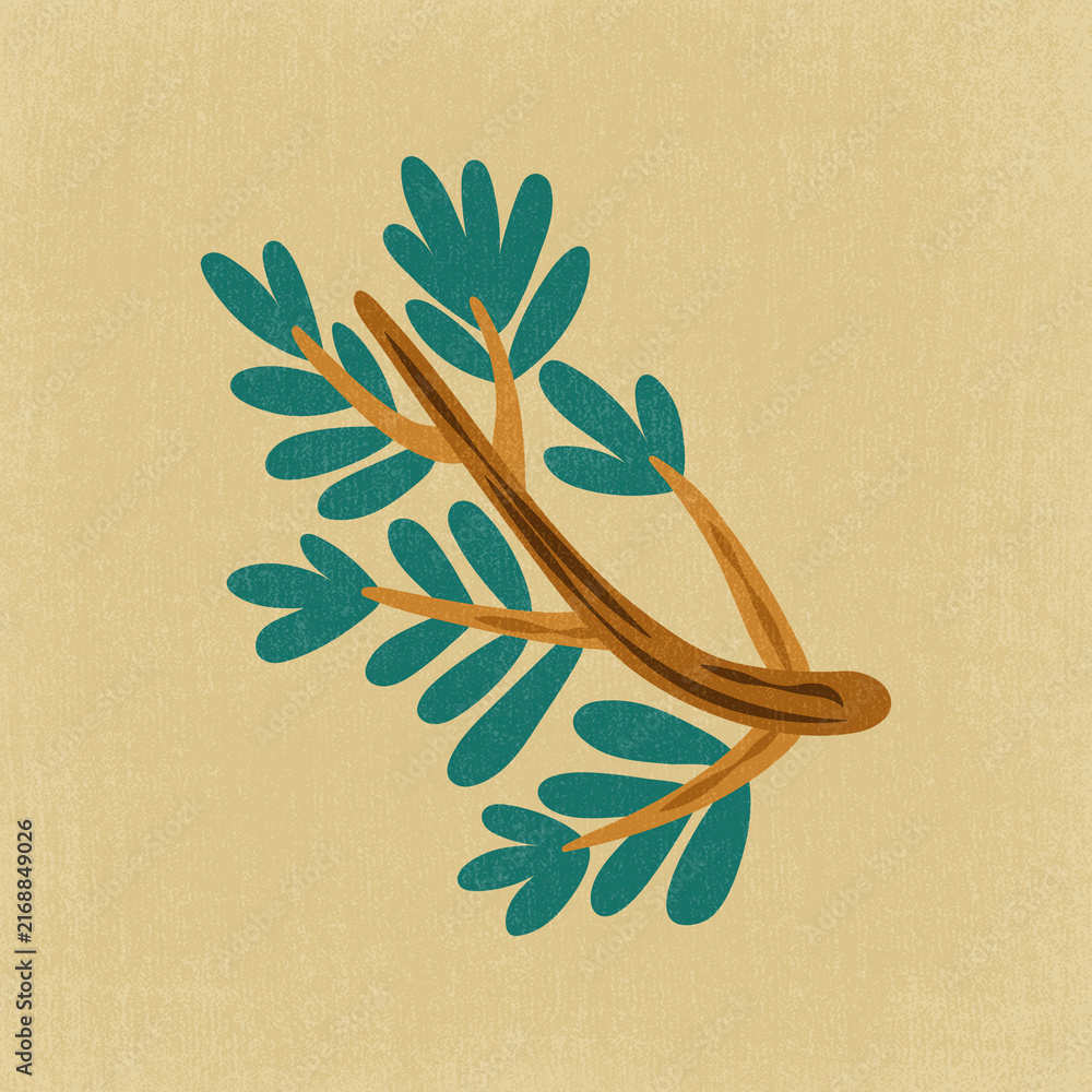 Naklejka premium Green leaf clipart, aesthetic nature cartoon illustration