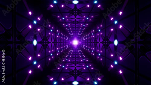 Modern Neon Metal Tunnel VJ Loop