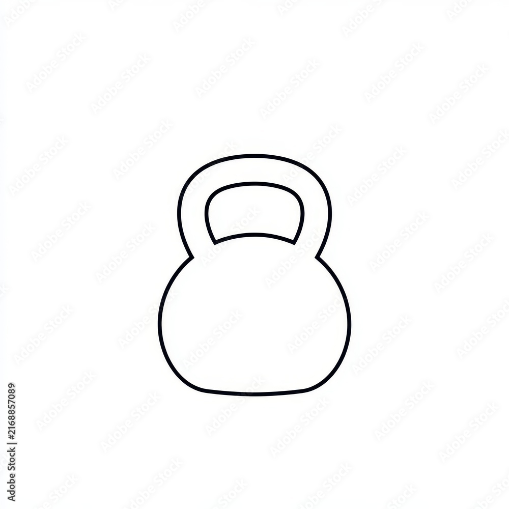 Fototapeta premium Monochrome kettlebell silhouette in clean line art style