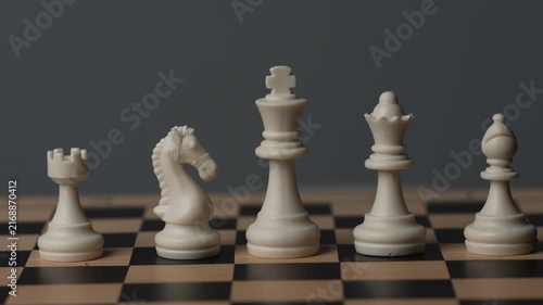 chess on a wooden board going around in circle