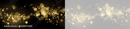 Golden bokeh lights create a soft scattering effect across a dark backdrop. These luminous circles vary in size and intensity, producing a gentle glowing atmosphere.
