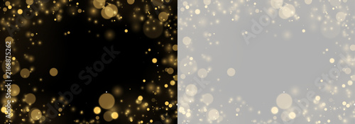 Obraz na płótnie Golden bokeh lights create a shimmering visual effect with varied soft circular shapes