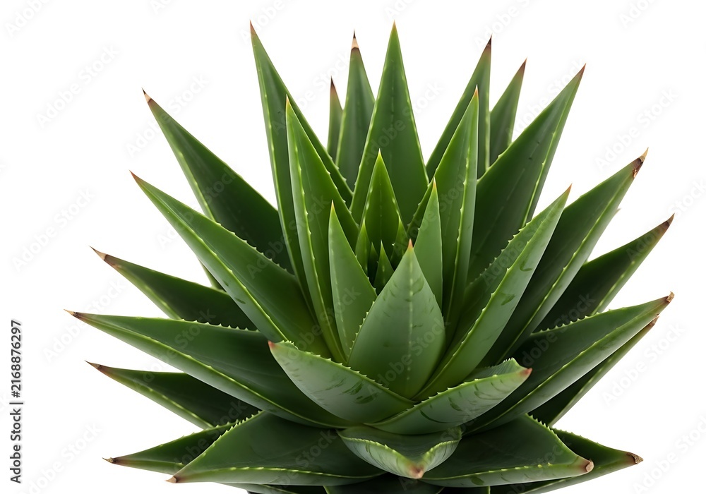 Fototapeta premium Fresh green succulent plant with sharp pointed leaves for home garden decoration