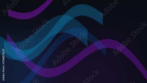 Purple and teal flowing ribbon waves on a dark abstract background
