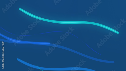 Wavy blue and cyan lines on a deep blue abstract gradient background