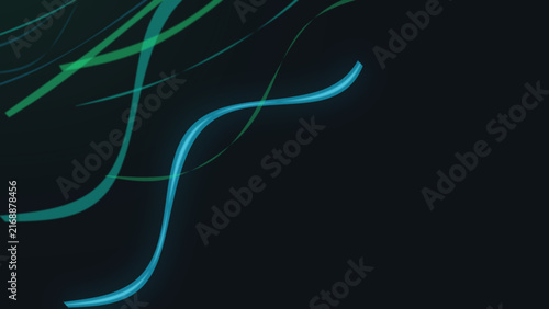 Luminous teal and cyan flowing curves on a dark abstract background