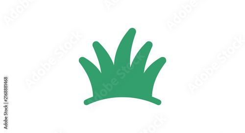 фотографія Green grass tuft illustration on a white background presents a simple botanical