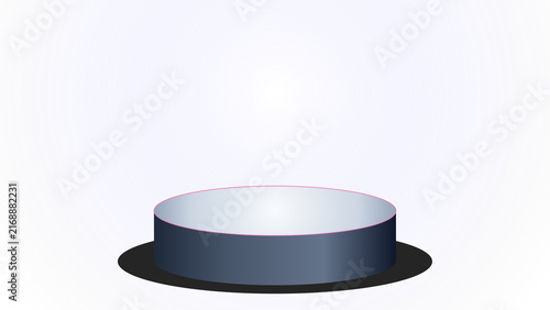 Cuadro en lienzo Cylindrical podium with pink rim and shadow for product display and presentation mockup