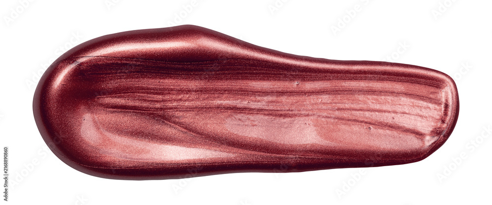 Naklejka premium Rose gold metallic brush stroke smear cosmetic texture