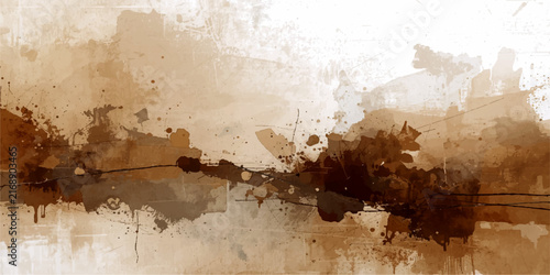 Fotografie Abstract Sepia Landscape Evokes a Sense of Earthy Tranquility with Splashes of Brown and Beige, Mimicking Organic Textures and a Horizon Line