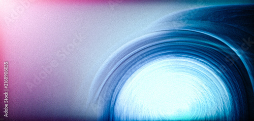 Blue Glowing Spiral Wave on Pink and Dark Gradient Background