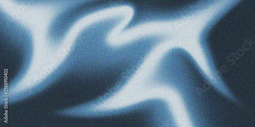 Abstract Grainy Gradient Wave Background in Dusty Blue and Dark Navy