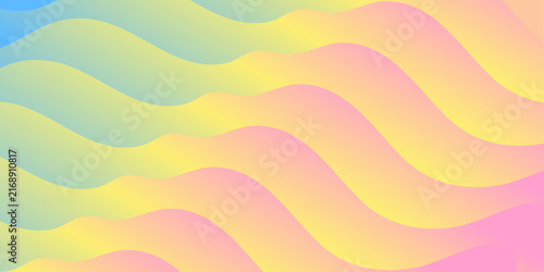 Abstract pastel fluid gradient wave lines vector background