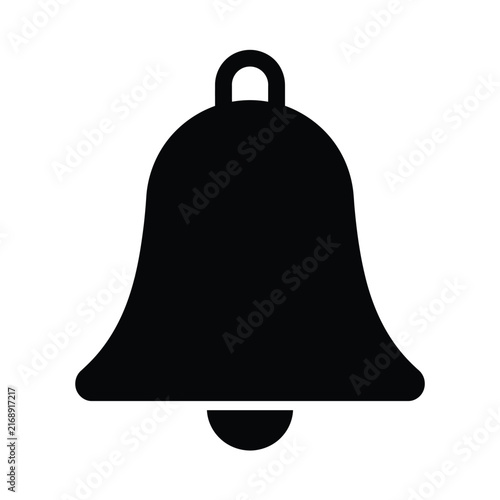 Traditional Christmas bell black silhouette vector icon for holiday design